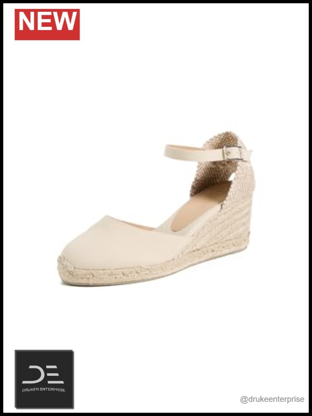 Women's Woven Espadrille Wedge Sandals - Braided Jute Trim, 70mm Heel